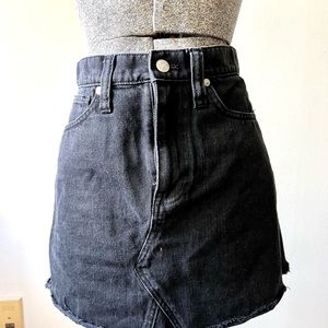 Women’s Madewell BLACK Denim High Waisted Jean Skirt Grunge